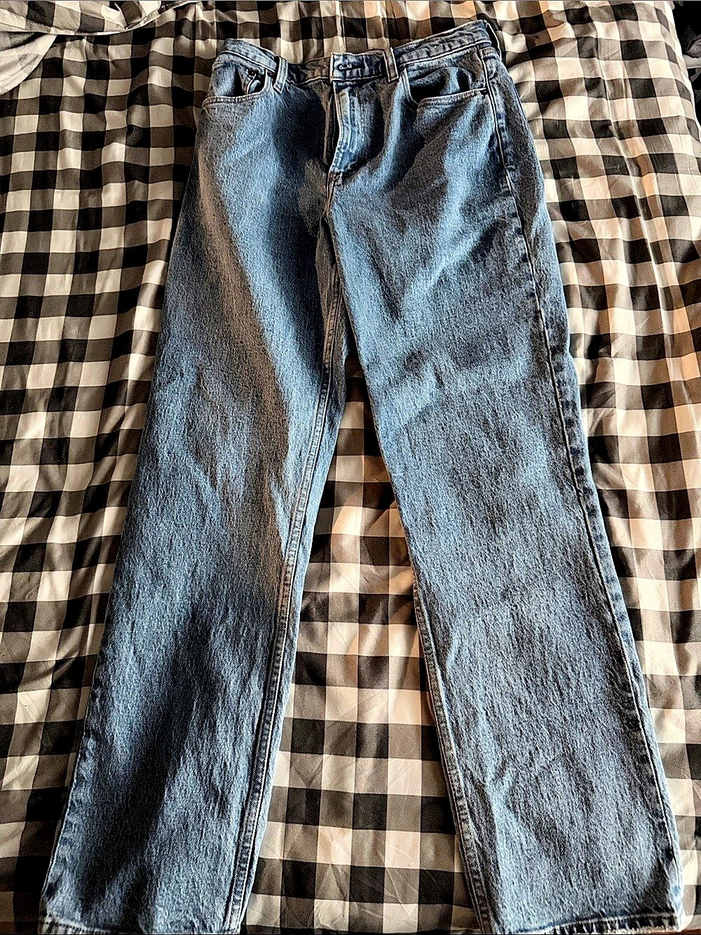 Abercrombie & Fitch The '90s Straight Ultra High Rise Jeans Blue Waist 28